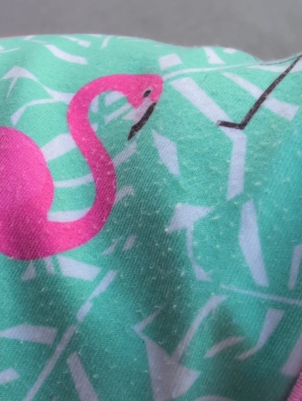 Jess Lea Large Flamingo Print Shorts Teal Pink Drawstring Elastic Waist Beach 3